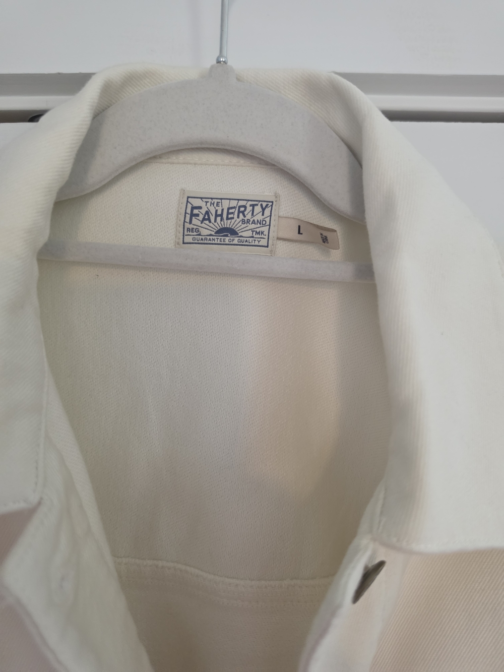 Faherty Off-White Button-Front Jean Jacket - Picture 2 of 9